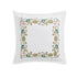 Flora & Fauna White Jacobean Floral Embroidered 300 Thread Count Cotton Percale Continental Square Pillowcases - Pair