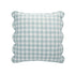 Matilda Blue Gingham Scallop Quilted Linen Blend Continental Square Pillowcases - Pair - daals