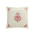 Isadora Garnet Red Damask Embroidered Quilted Linen Blend Continental Square Pillowcases - Pair