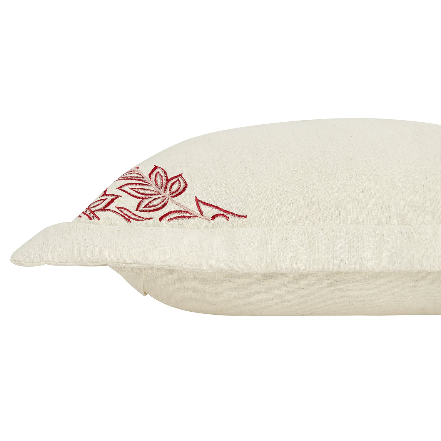 Isadora Garnet Red Damask Embroidered Quilted Linen Blend Continental Square Pillowcases - Pair