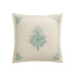 Isadora Teal Damask Embroidered Quilted Linen Blend Continental Square Pillowcases - Pair - daals