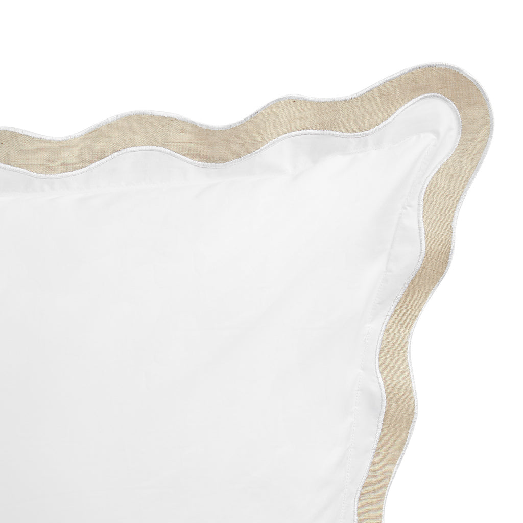 Lucinda Natural Wave 300 Thread Count Cotton Percale Continental Squar ...