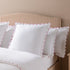 Margot Rose Pink Embroidered Scallop 300 Thread Count Cotton Percale Continental Square Pillowcases - Pair - daals