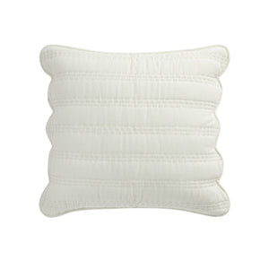 Matilda Cream Scallop Quilted Linen Blend Continental Square Pillowcases - Pair