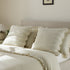 Matilda Cream Scallop Quilted Linen Blend Continental Square Pillowcases - Pair - daals