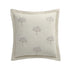 Meadow Cream Sprig Embroidered Quilted Linen Blend Continental Square Pillowcases - Pair - daals