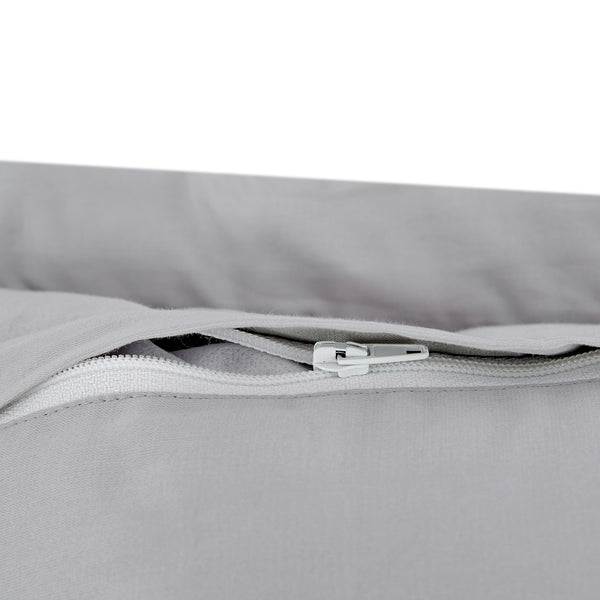 Valentina Grey Floral Embroidered 600 Thread Count Cotton Sateen Continental Square Pillowcases - Pair