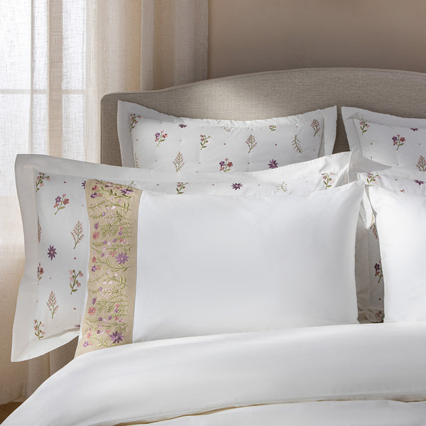Evelyn Wildflower Embroidered 300 Thread Count Cotton Percale Regular Pillowcases - Pair
