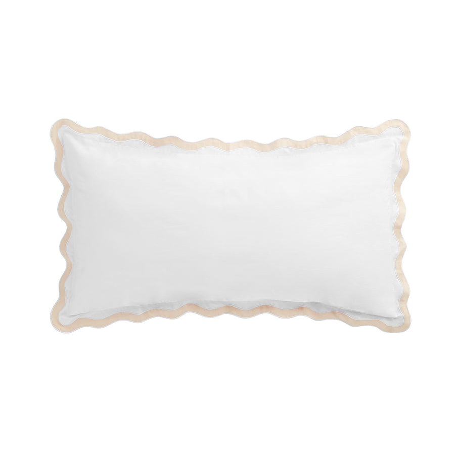 Lucinda Peach Melba Wave 300 Thread Count Cotton Percale King Size Pillowcases - Pair