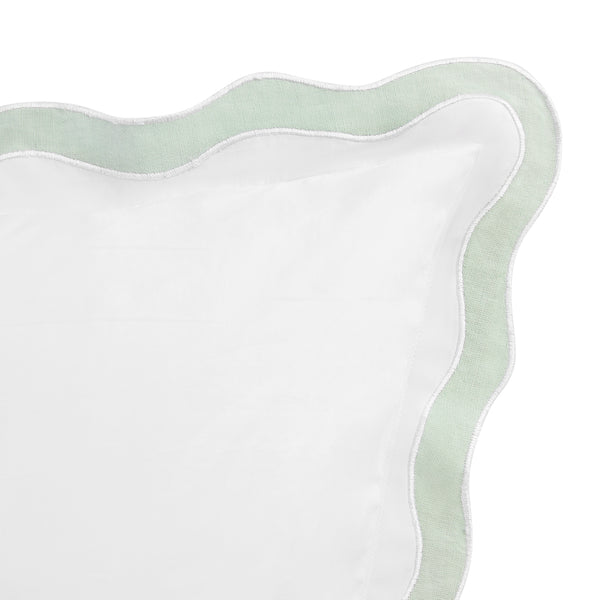 Lucinda Seafoam Green Wave 300 Thread Count Cotton Percale King Size Pillowcases - Pair