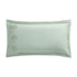 Meadow Seafoam Green Sprig Embroidered Linen Blend King Size Oxford Pillowcases - Pair