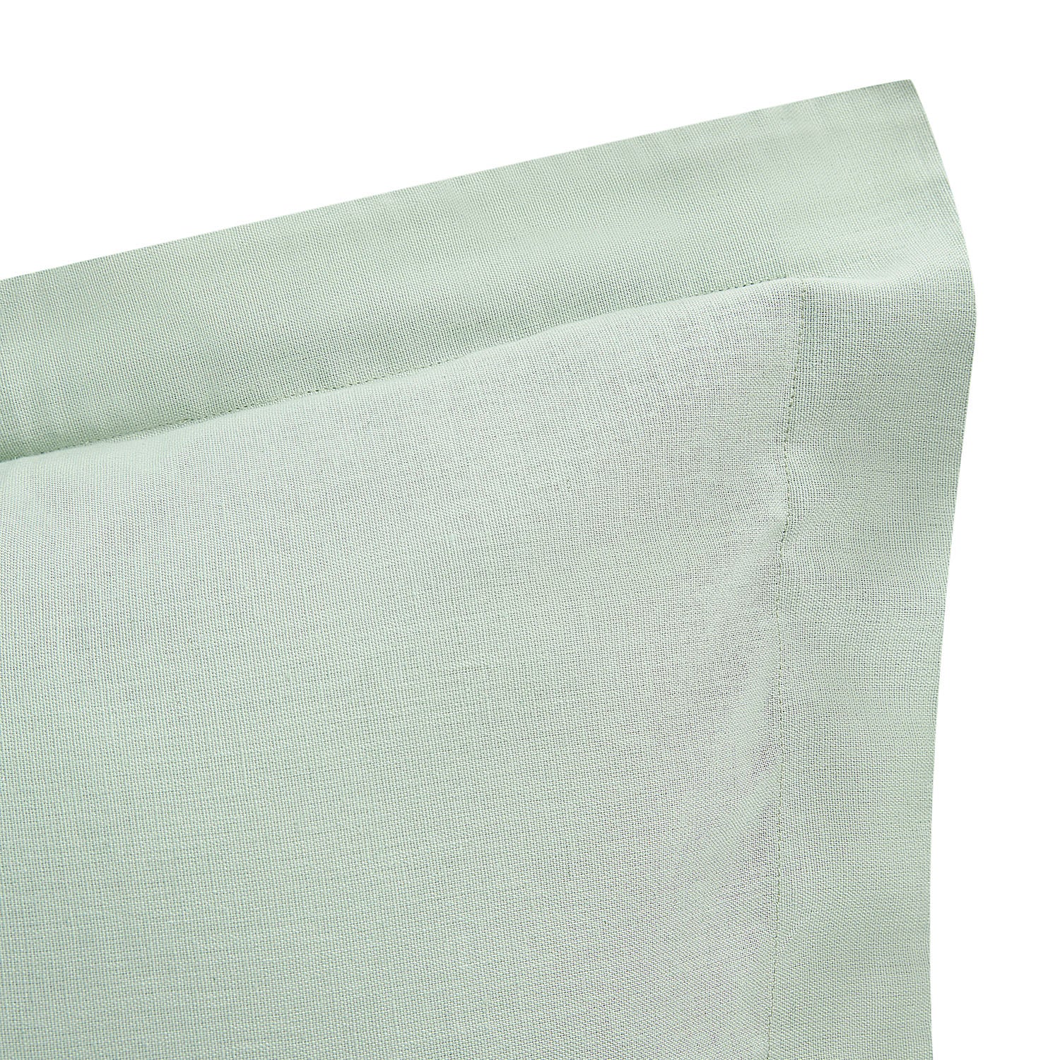 Meadow Seafoam Green Sprig Embroidered Linen Blend King Size Oxford Pillowcases - Pair