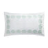 Elodie White & Seafoam Green Floral Embroidered 300 Thread Count Cotton Percale King Size Oxford Pillowcases - Pair - daals