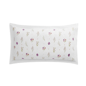 Evelyn Wildflower Embroidered 300 Thread Count Cotton Percale King Size Oxford Pillowcases - Pair
