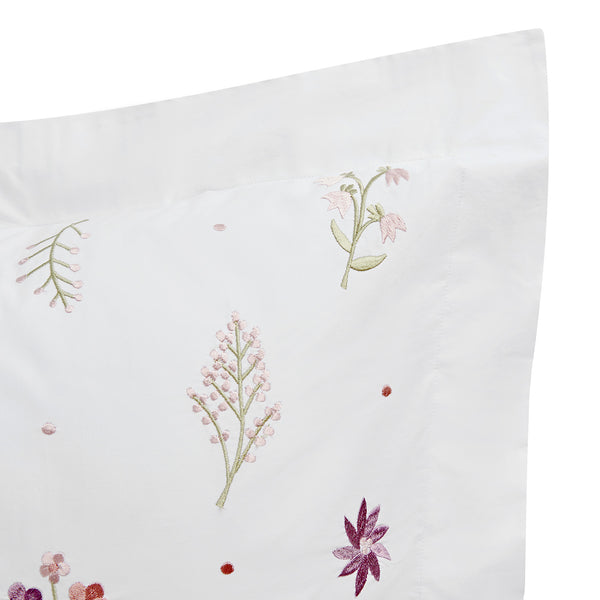 Evelyn Wildflower Embroidered 300 Thread Count Cotton Percale King Size Oxford Pillowcases - Pair - daals