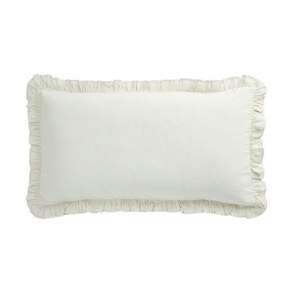 Matilda Cream Ruffle Linen Blend Pillowcases - Pair