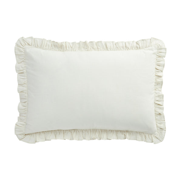 Matilda Cream Ruffle Linen Blend Pillowcases - Pair - daals