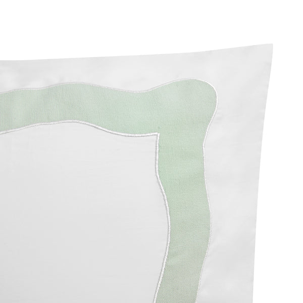 Lucinda Seafoam Green Wave 300 Thread Count Cotton Percale Regular Pillowcases - Pair