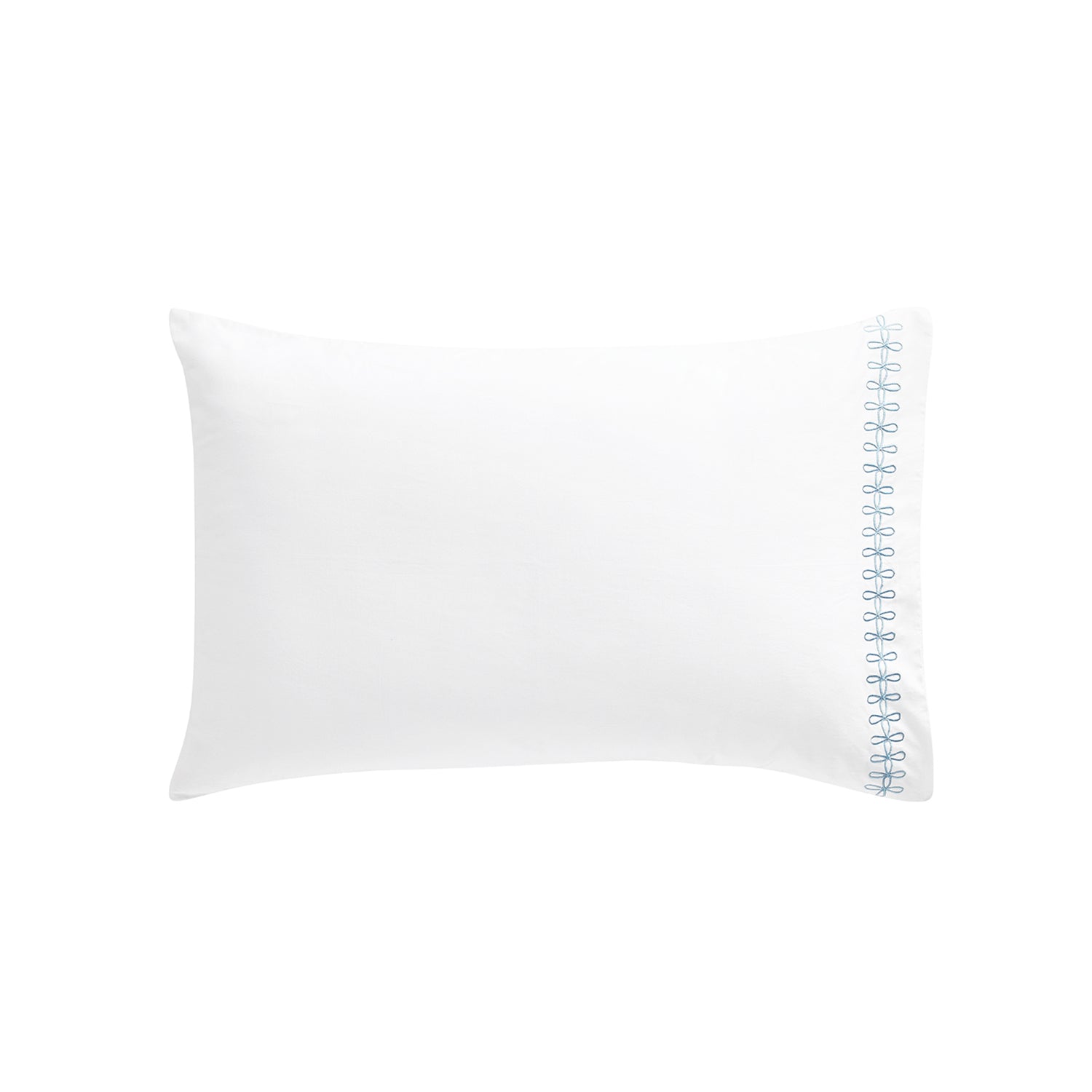 Milano Air Force Blue Knot Embroidered 600 Thread Count Cotton Sateen Regular Pillowcases - Pair