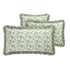 Willow Sage Green & Ivory Floral Ruffle Reversible 210 Thread Count Cotton Percale Pillowcases - Pair - daals