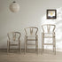 Hansel Bar Stool, Weathered Elm Frame with Light Grey Faux Leather Seat - daals