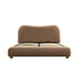 Egerie Curved Headboard Camel Velvet Ottoman Storage Bed - daals