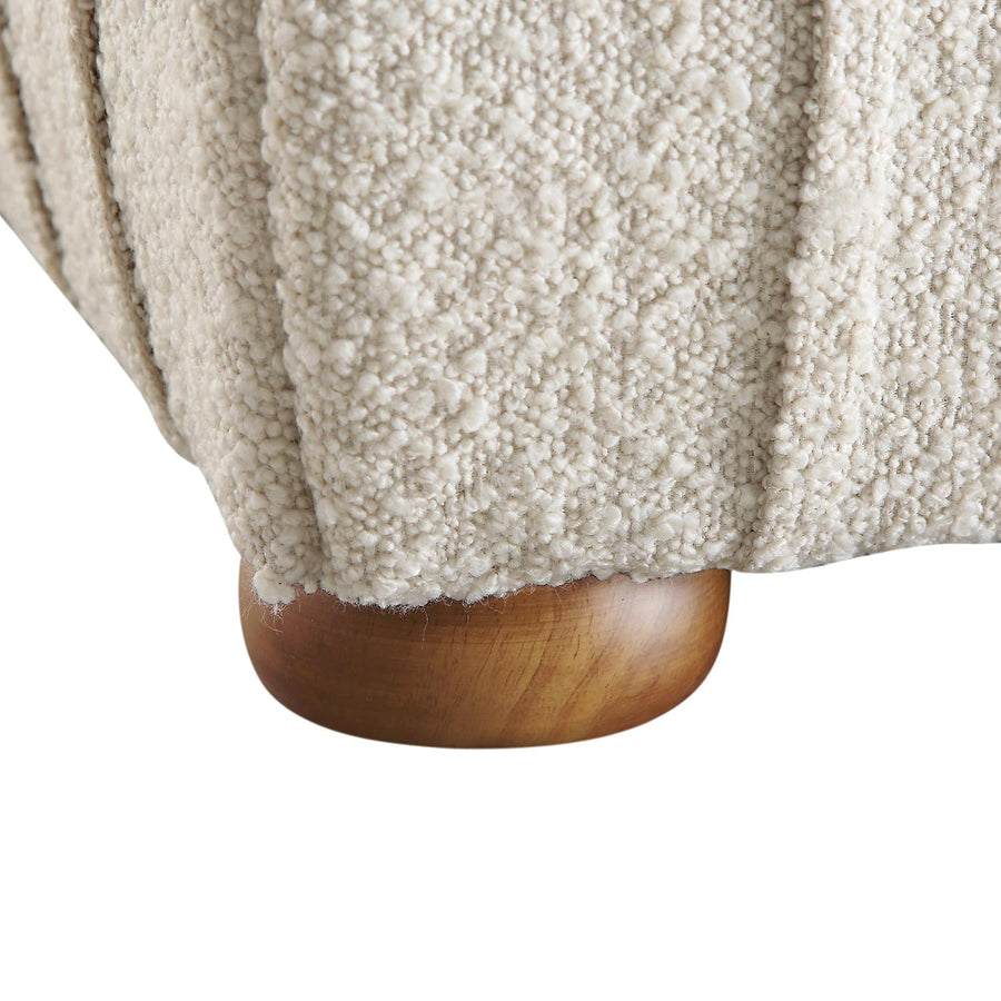 Helia Pleated Ottoman Storage Bed, Beige Boucle
