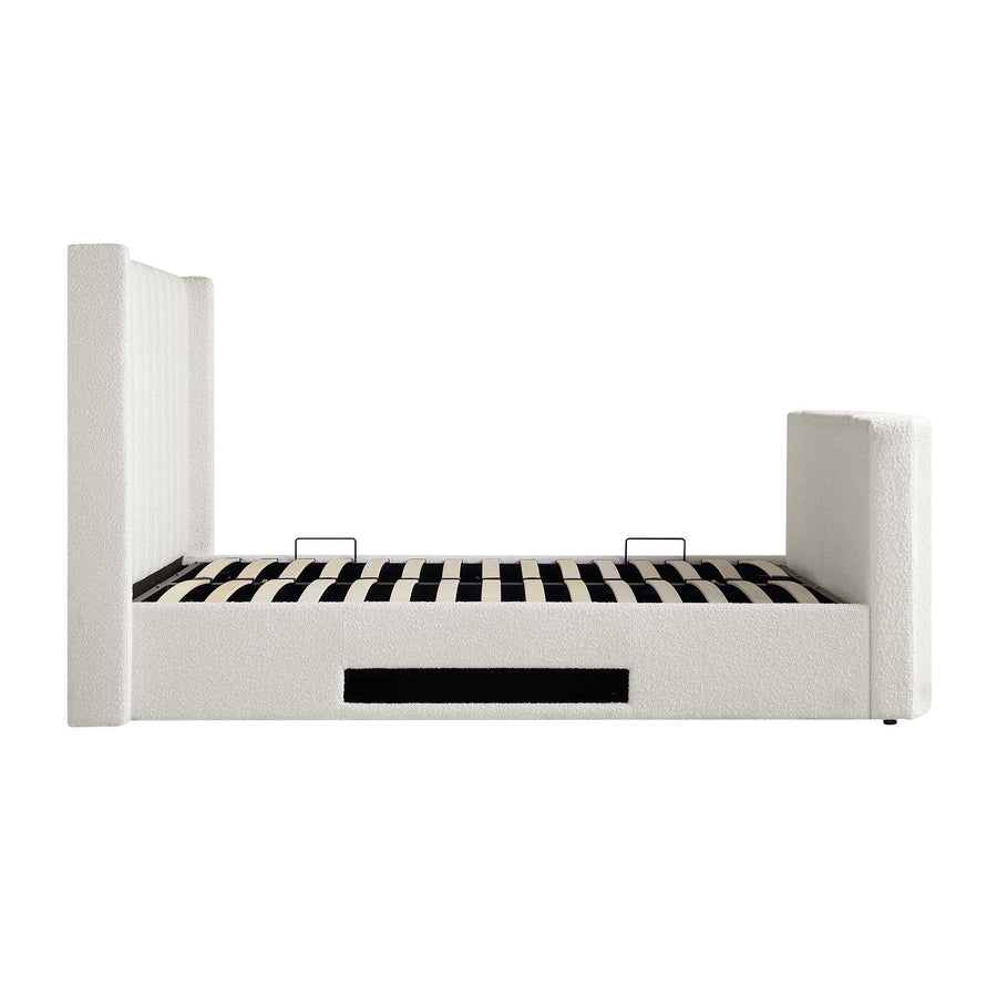 Wilton White Boucle Ottoman TV Bed