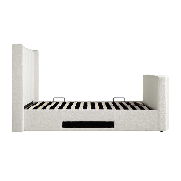 Wilton White Boucle Ottoman TV Bed