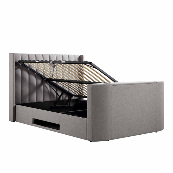 Wilton Grey Fabric Ottoman TV Bed