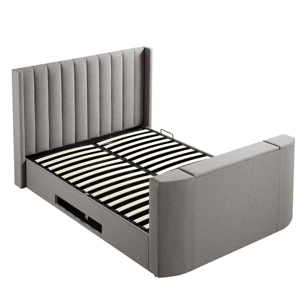 Wilton Grey Fabric Ottoman TV Bed