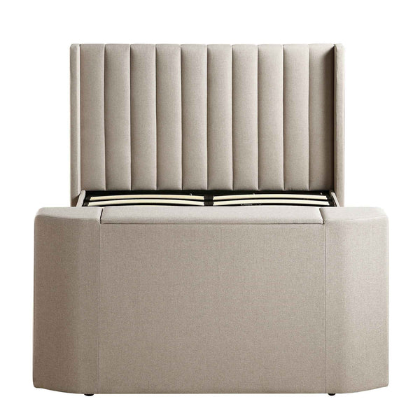 Wilton Warm Stone Fabric Ottoman TV Bed