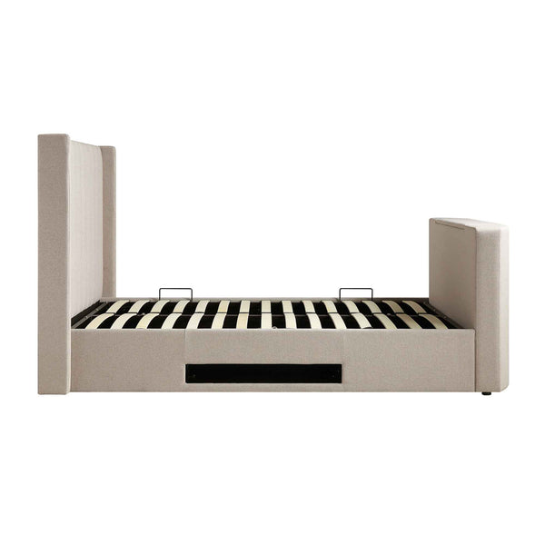 Wilton Warm Stone Fabric Ottoman TV Bed