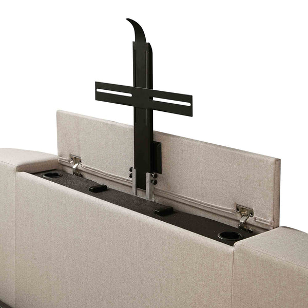 Wilton Warm Stone Fabric Ottoman TV Bed