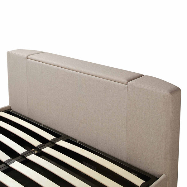 Wilton Warm Stone Fabric Ottoman TV Bed