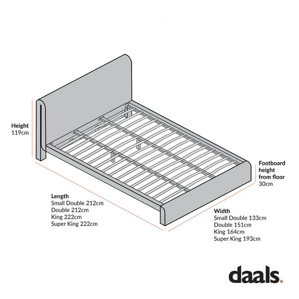Hampstead Taupe Boucle Curved Bed