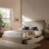 Hampstead Taupe Boucle Curved Bed with 4 - Drawer Storage - daals