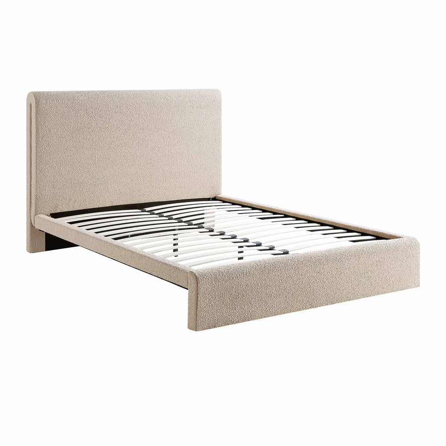 Hampstead Taupe Boucle Curved Bed