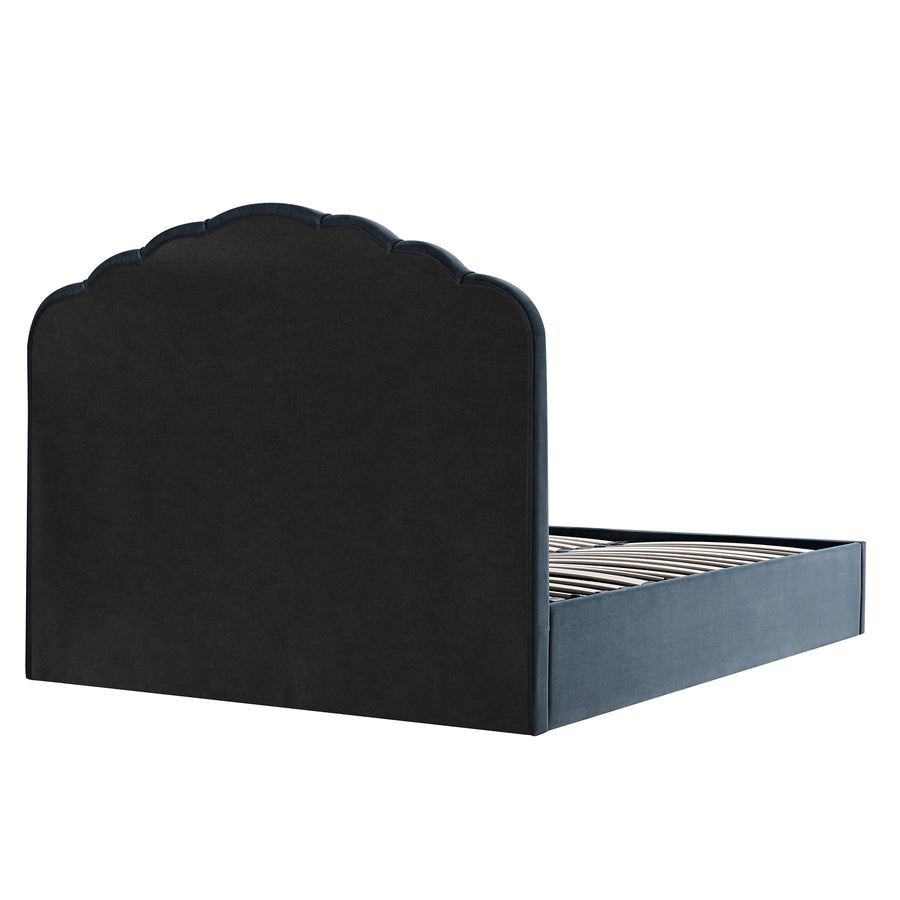 Hana Ottoman Storage Bed, Aegean Blue Velvet - daals
