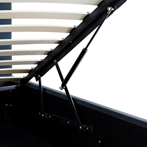 Hana Ottoman Storage Bed, Aegean Blue Velvet