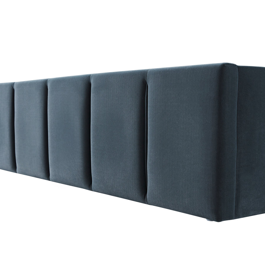 Hana Ottoman Storage Bed, Aegean Blue Velvet - daals