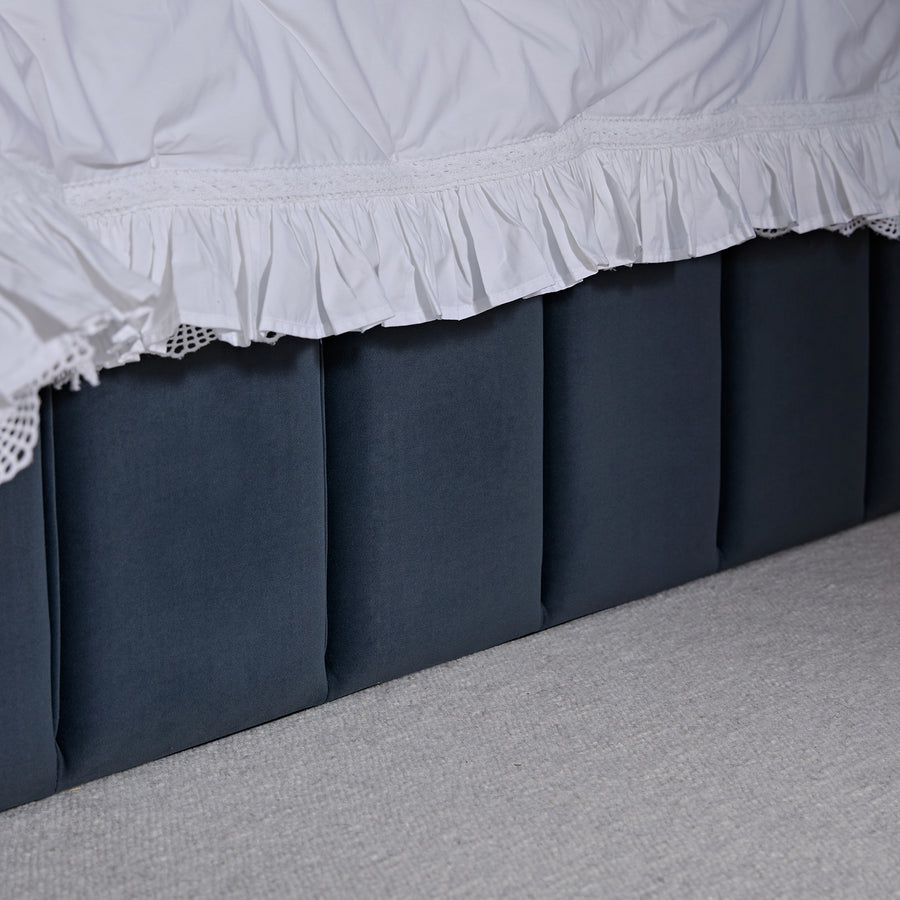 Hana Ottoman Storage Bed, Aegean Blue Velvet - daals