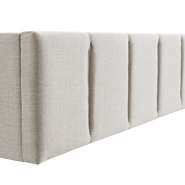 Hana Ottoman Storage Bed, Ivory Weave Fabric