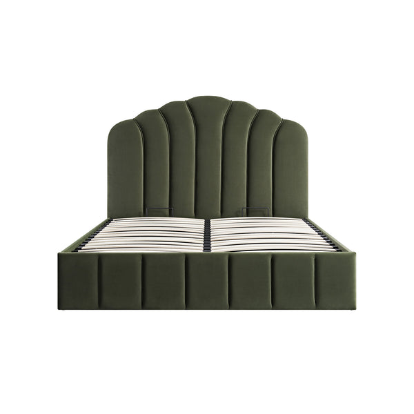 Hana Ottoman Storage Bed, Moss Green Velvet