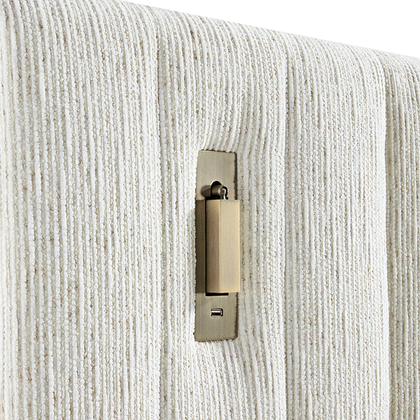 Tremezzo Oversized Ottoman Storage Bed, Beige Textured Fabric