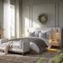 Tremezzo Oversized Ottoman Storage Bed, Beige Textured Fabric - daals