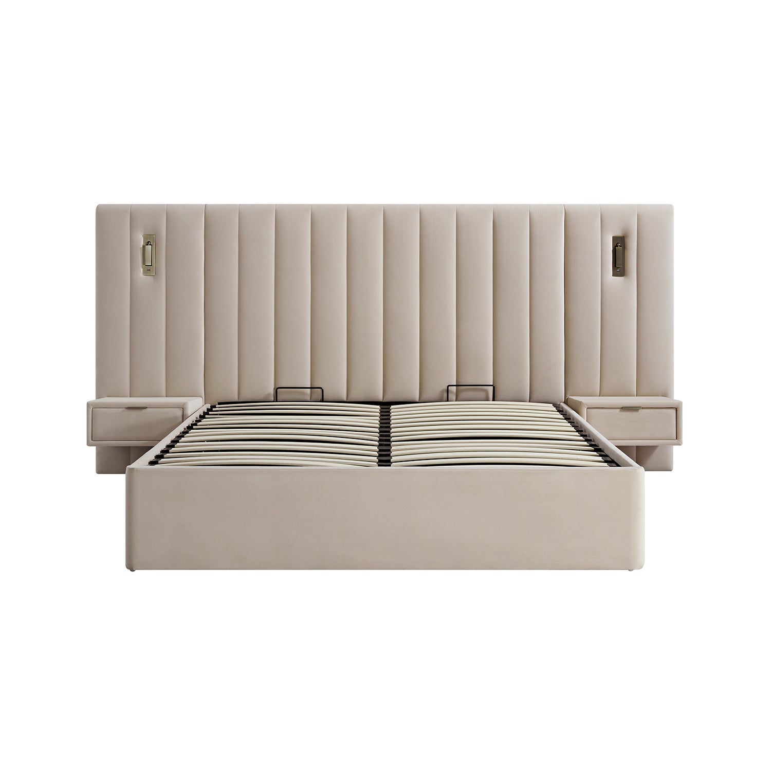 Tremezzo Oversized Ottoman Storage Bed, Champagne Velvet