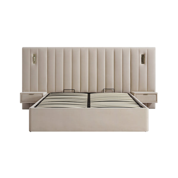 Tremezzo Oversized Ottoman Storage Bed, Champagne Velvet
