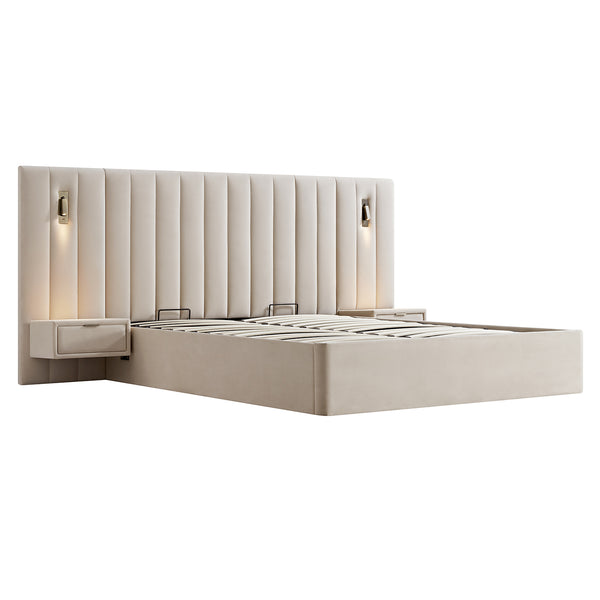 Tremezzo Oversized Ottoman Storage Bed, Champagne Velvet