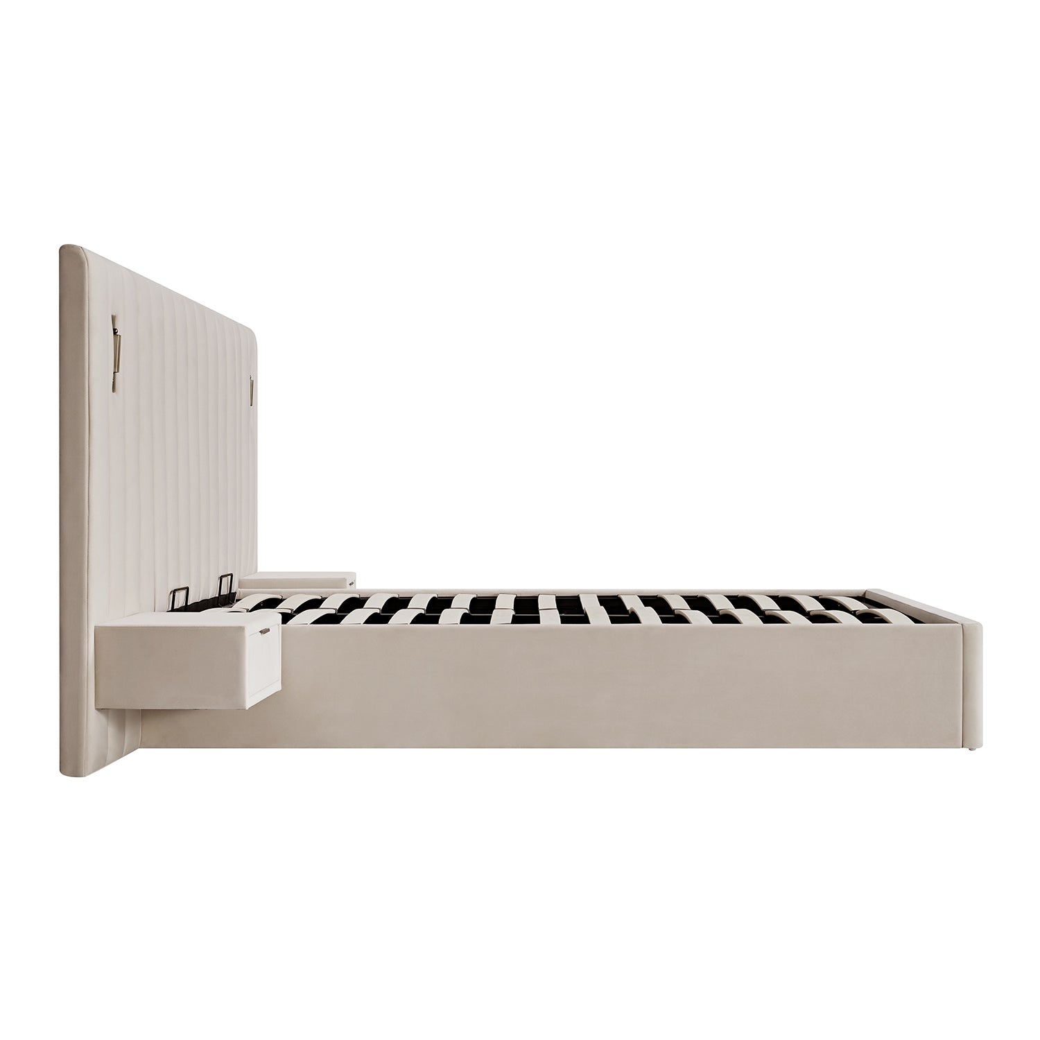 Tremezzo Oversized Ottoman Storage Bed, Champagne Velvet